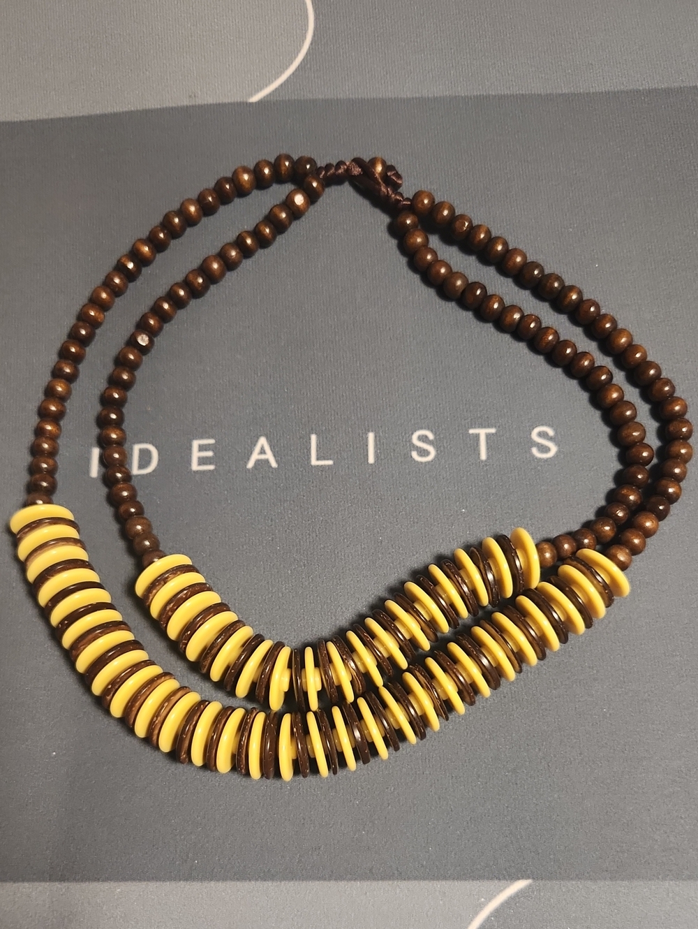paparazzi Yellow and Brown Layered Bead Necklace